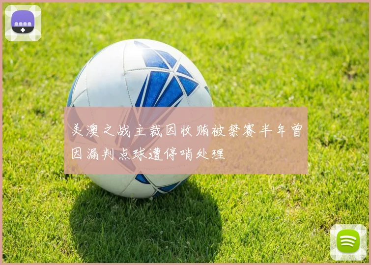 美澳之战主裁因收贿被禁赛半年曾因漏判点球遭停哨处理